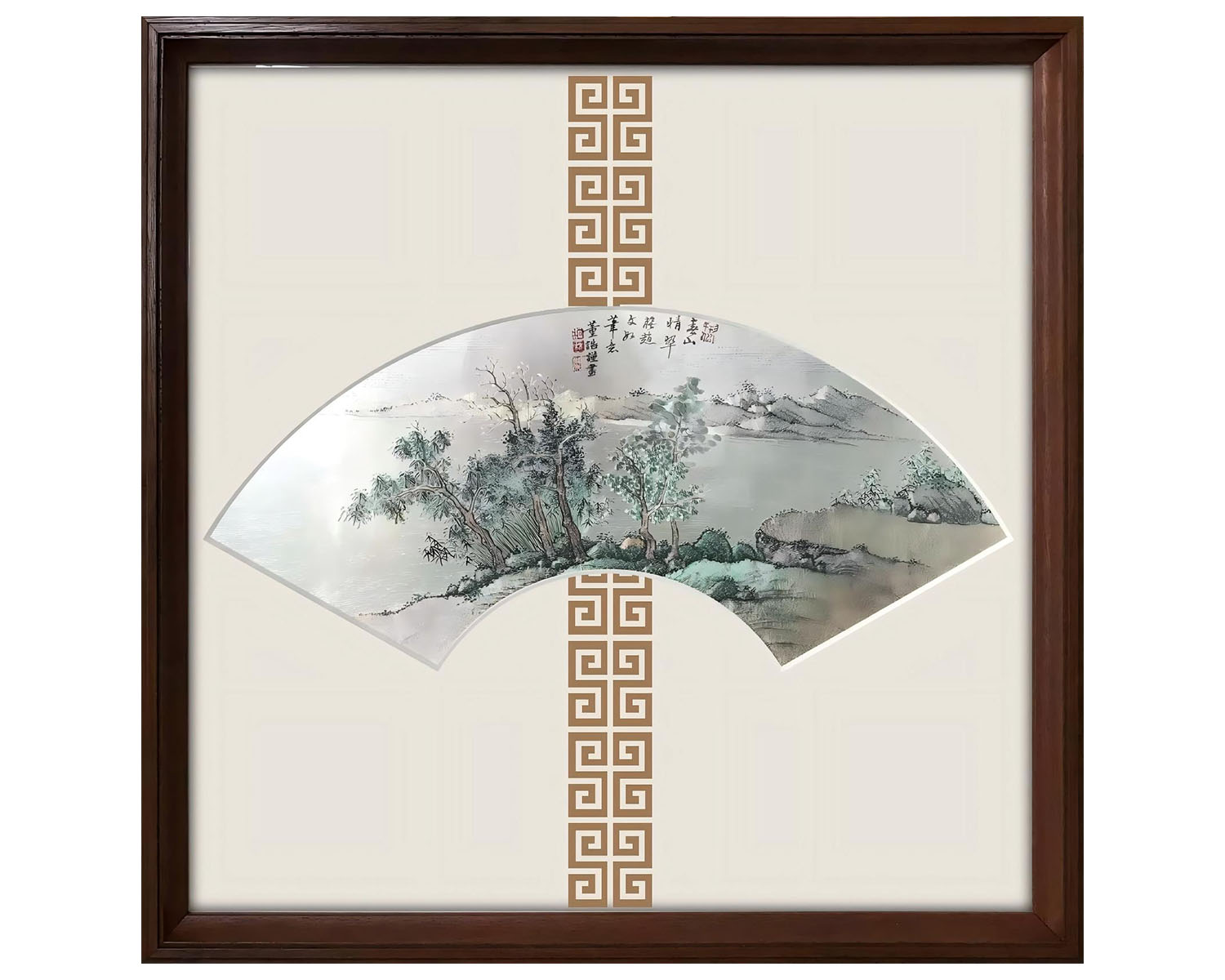 Dong Haochun Mountain Clear Green Picture Fan