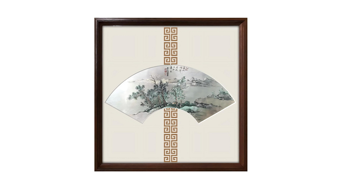 Dong Haochun Mountain Clear Green Picture Fan2
