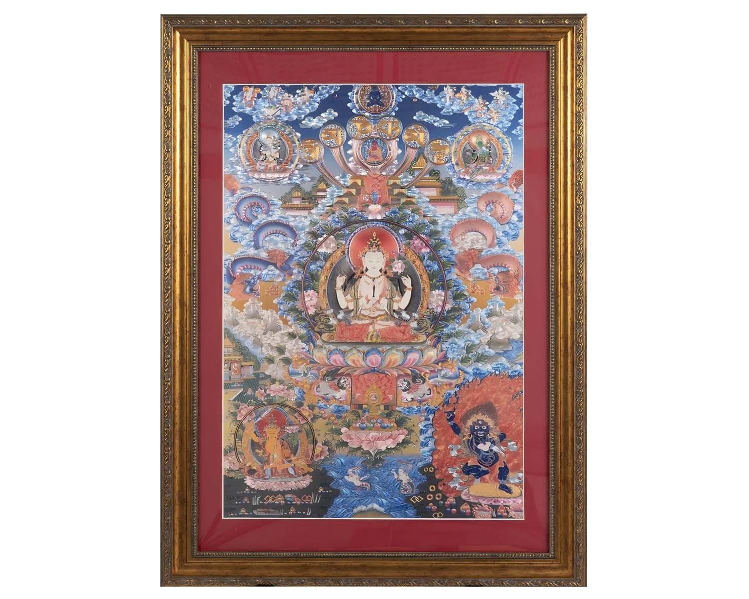 Four-armed Avalokitesvara thangka
