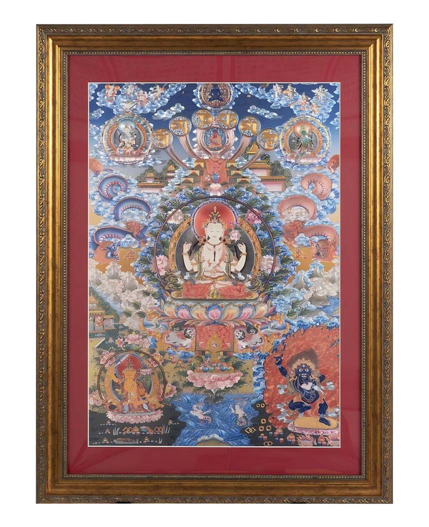 Four-armed Avalokitesvara thangka1