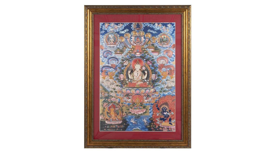 Four-armed Avalokitesvara thangka2