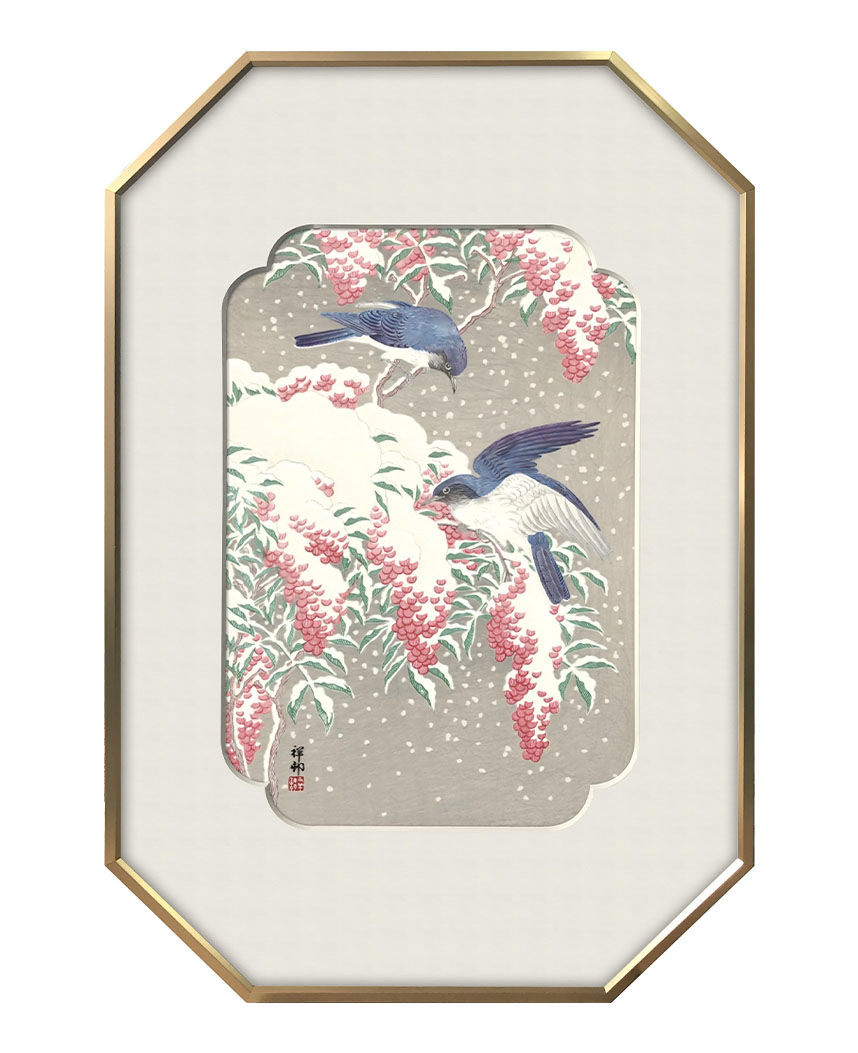 Obara Old Village Orchid Bamboo Green Bird1